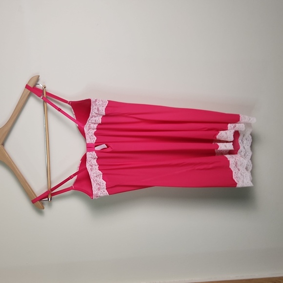 Victoria's Secret Hot Pink Push Up Slip Lingerie w/ Lace trim - Picture 6 of 7